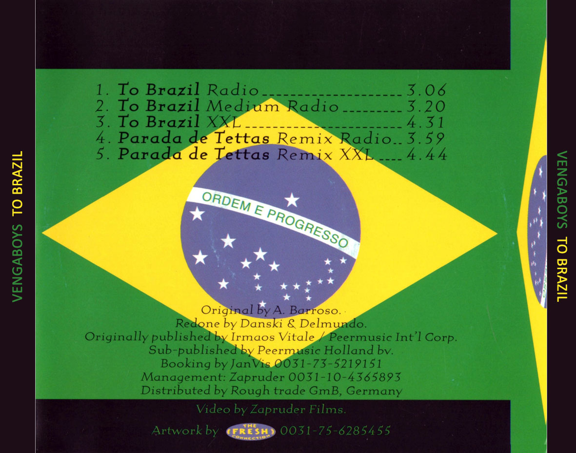 Cartula Trasera de Vengaboys - To Brazil (Cd Single)