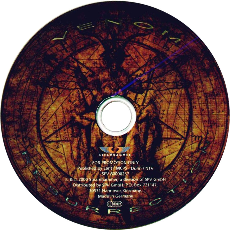 Cartula Cd de Venom - Resurrection