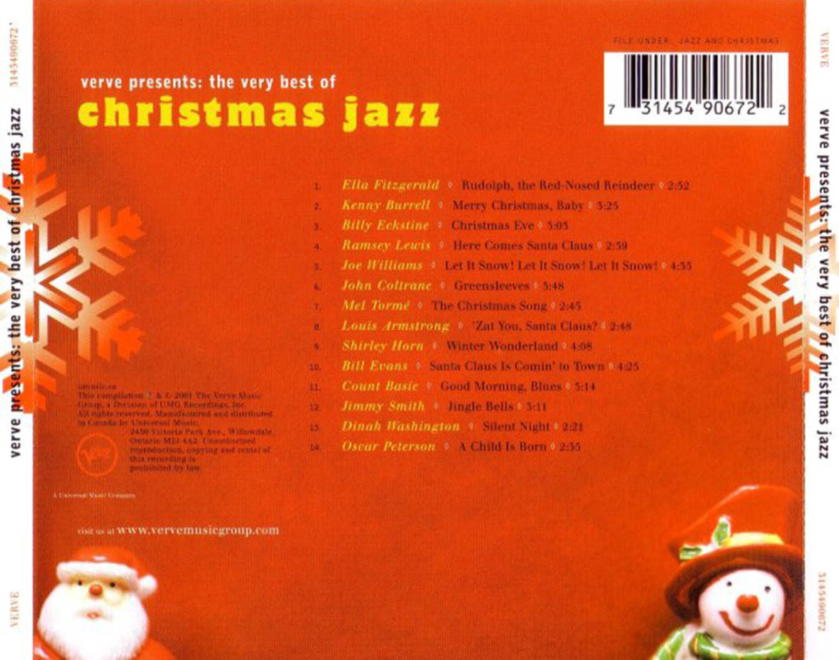 Cartula Trasera de Verve Presents: The Very Best Of Christmas Jazz