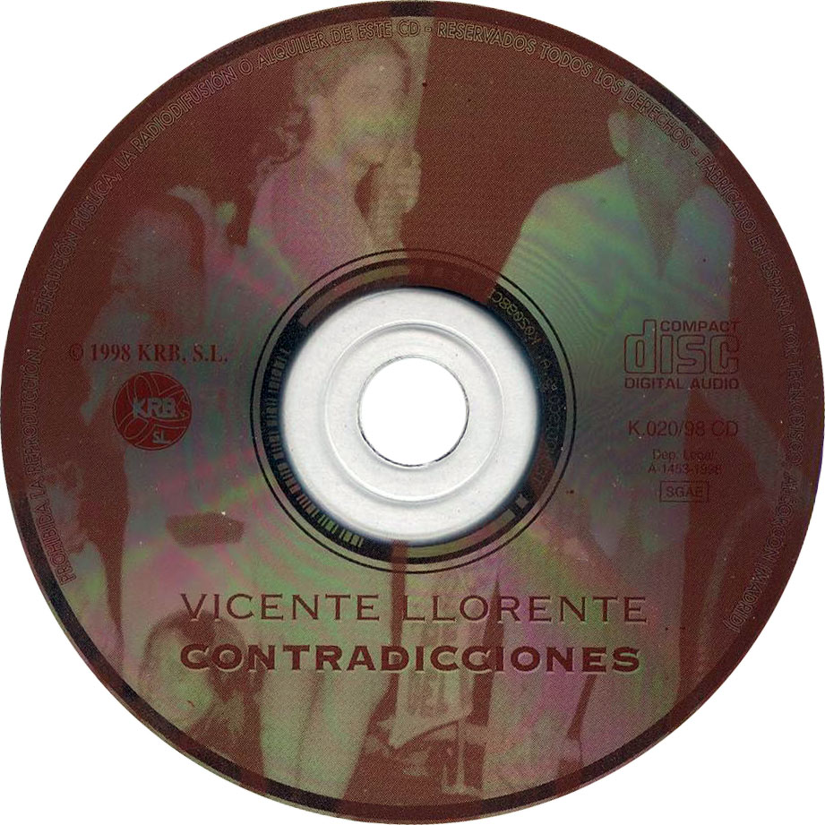 Cartula Cd de Vicente Llorente - Contradicciones