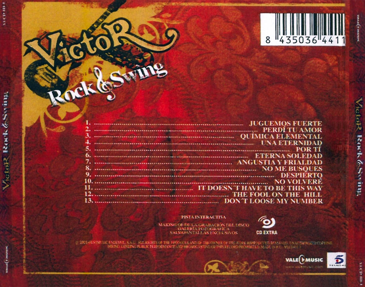 Cartula Trasera de Victor - Rock & Swing