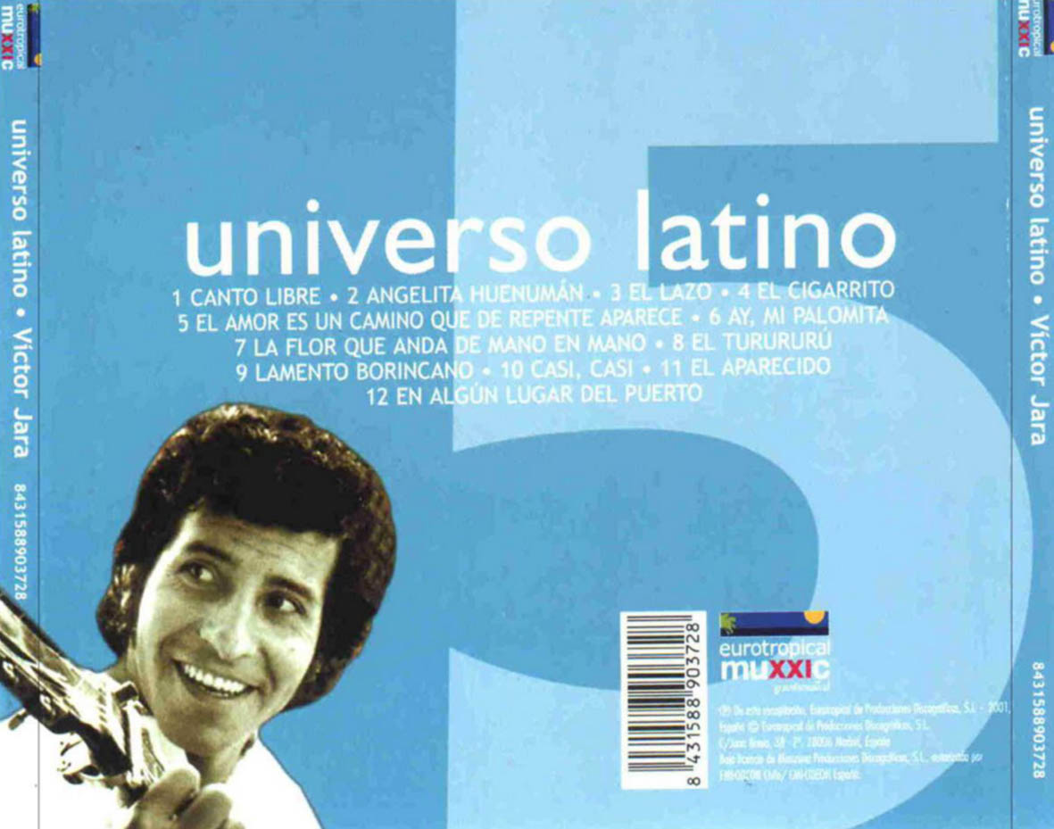 Cartula Trasera de Victor Jara - Universo Latino