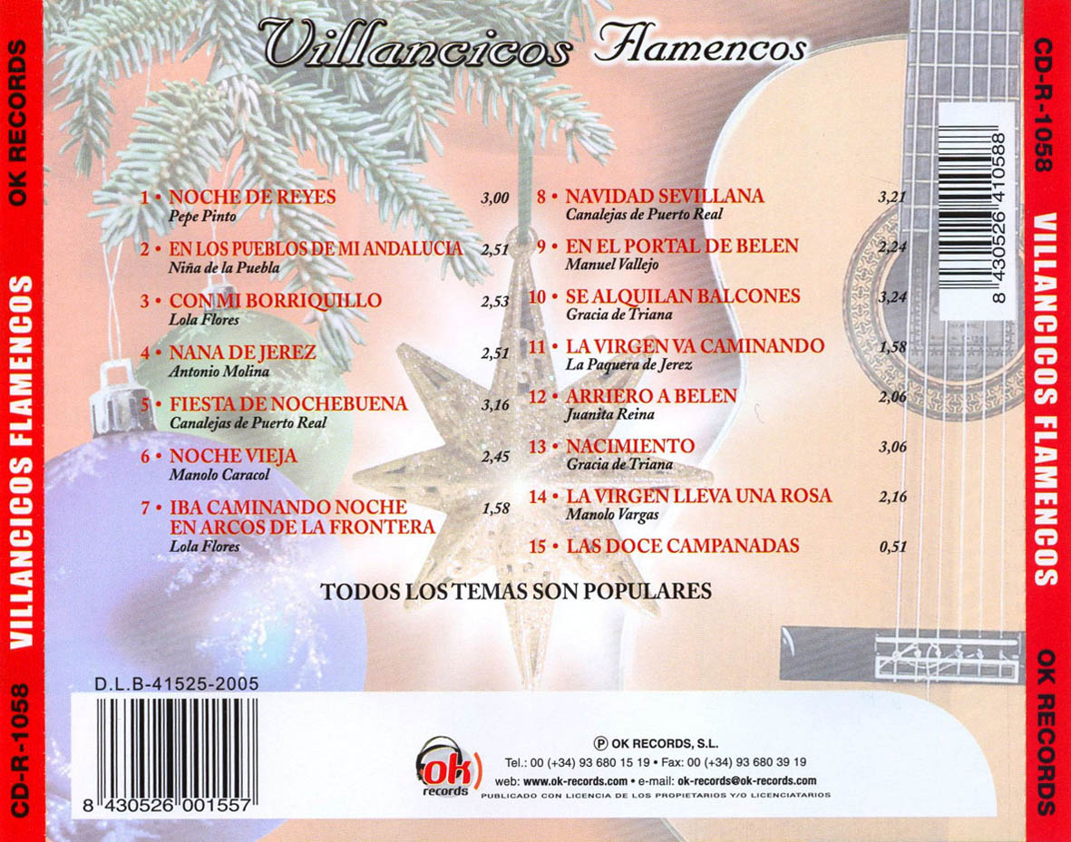 Cartula Trasera de Villancicos Flamencos