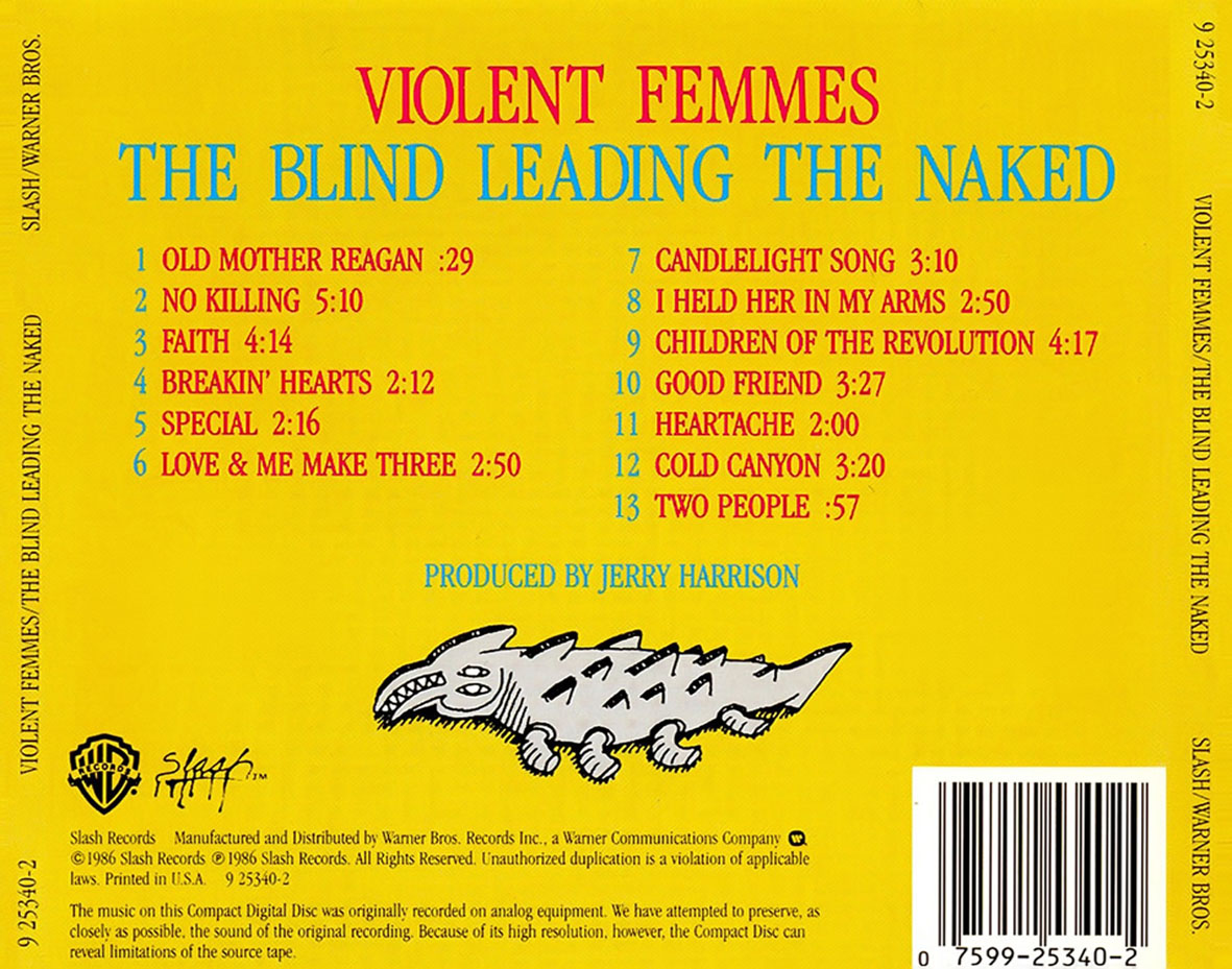 Cartula Trasera de Violent Femmes - The Blind Leading The Naked