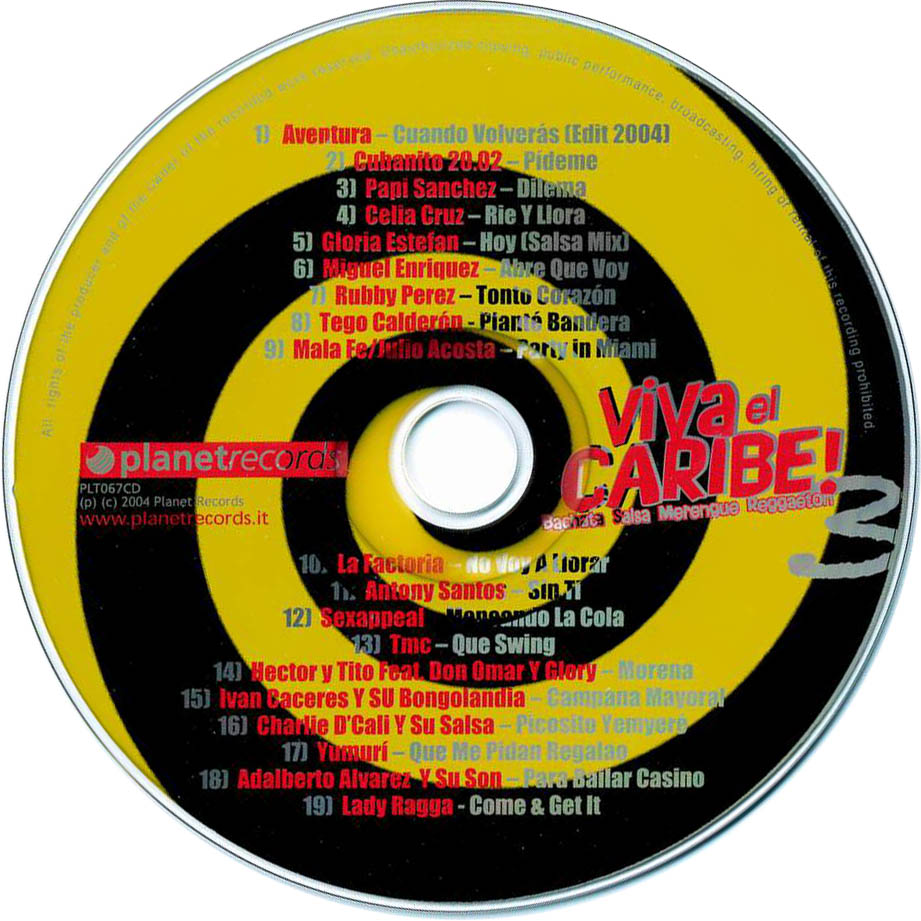 Cartula Cd de Viva El Caribe 3