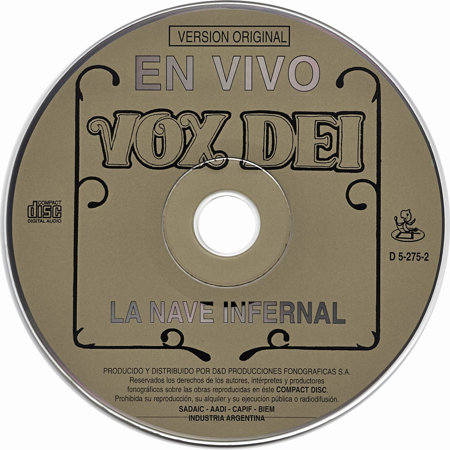 Cartula Cd de Vox Dei - La Nave Infernal