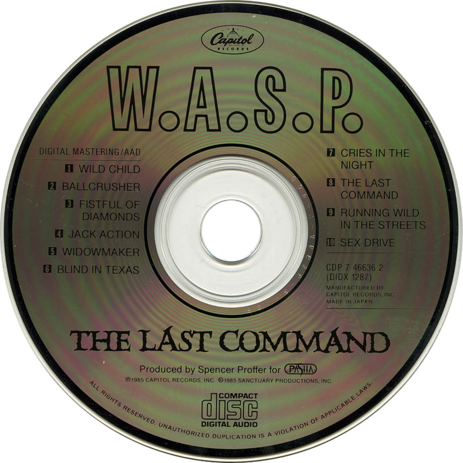Cartula Cd de W.a.s.p. - The Last Command