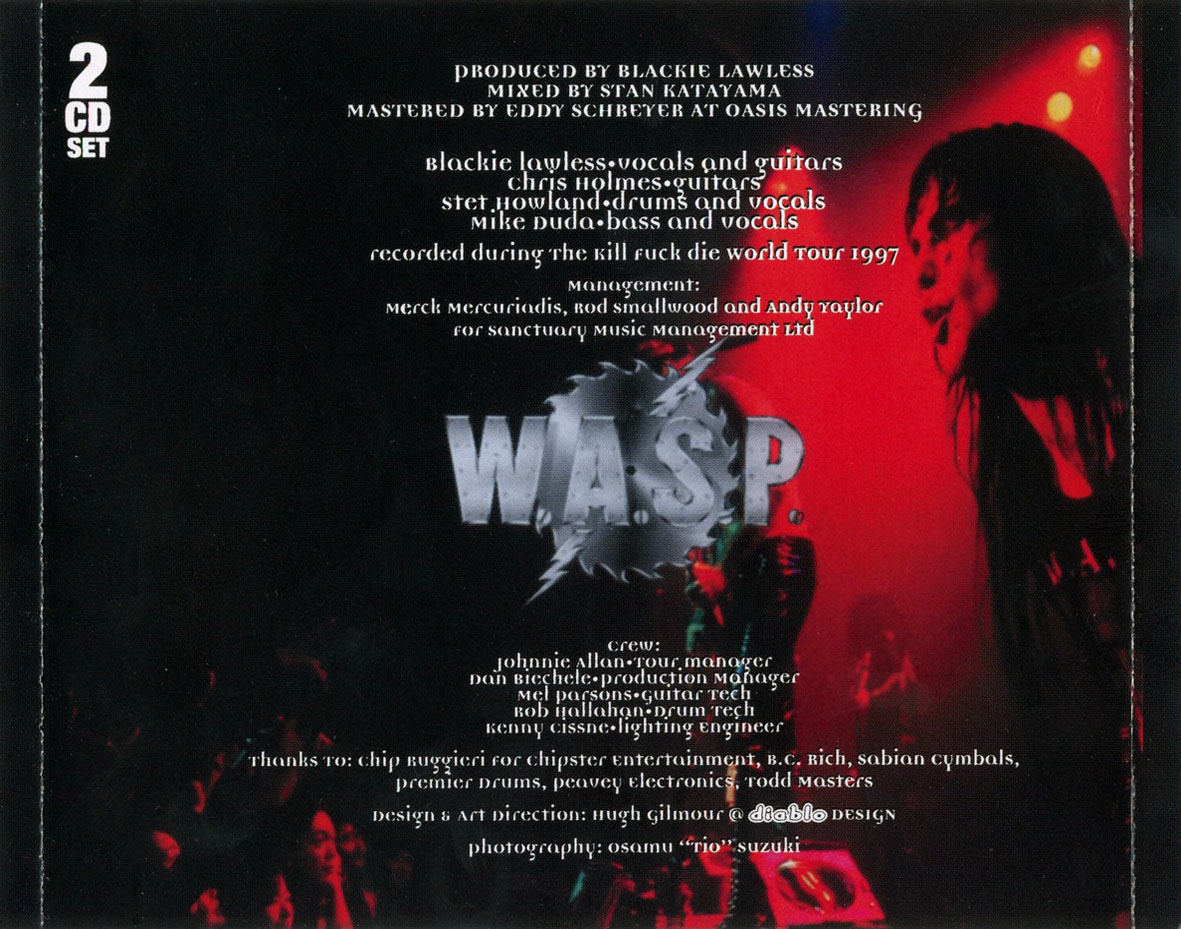 Cartula Interior Trasera de W.a.s.p. - Double Live Assassins