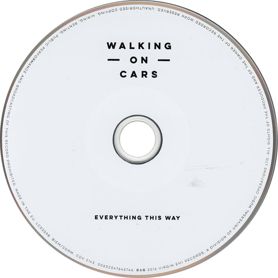 Cartula Cd de Walking On Cars - Everything This Way