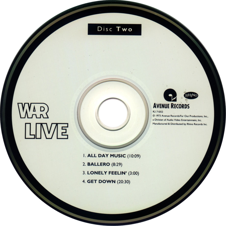 Cartula Cd1 de War - Live