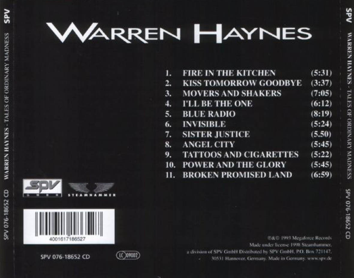 Cartula Trasera de Warren Haynes - Tales Of Ordinary Madness