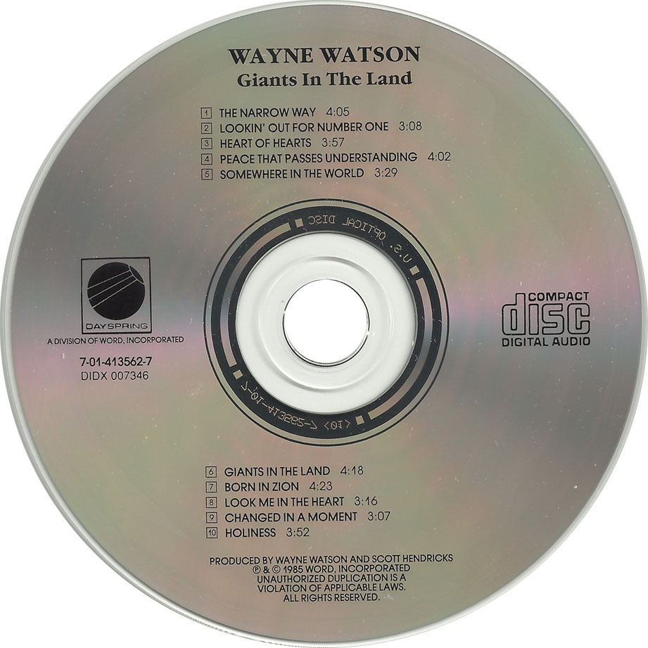 Cartula Cd de Wayne Watson - Giants In The Land