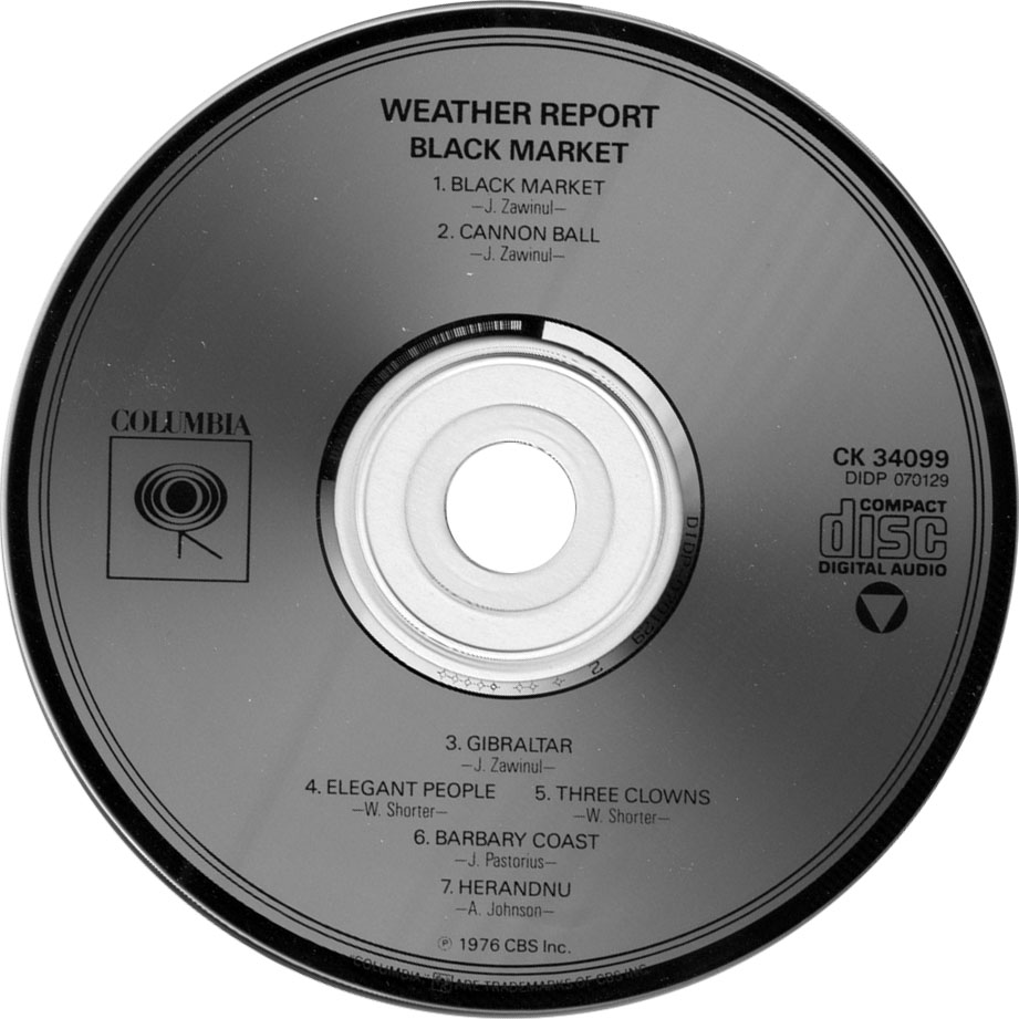 Cartula Cd de Weather Report - Black Market