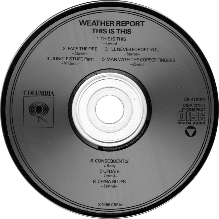 Cartula Cd de Weather Report - This Is This