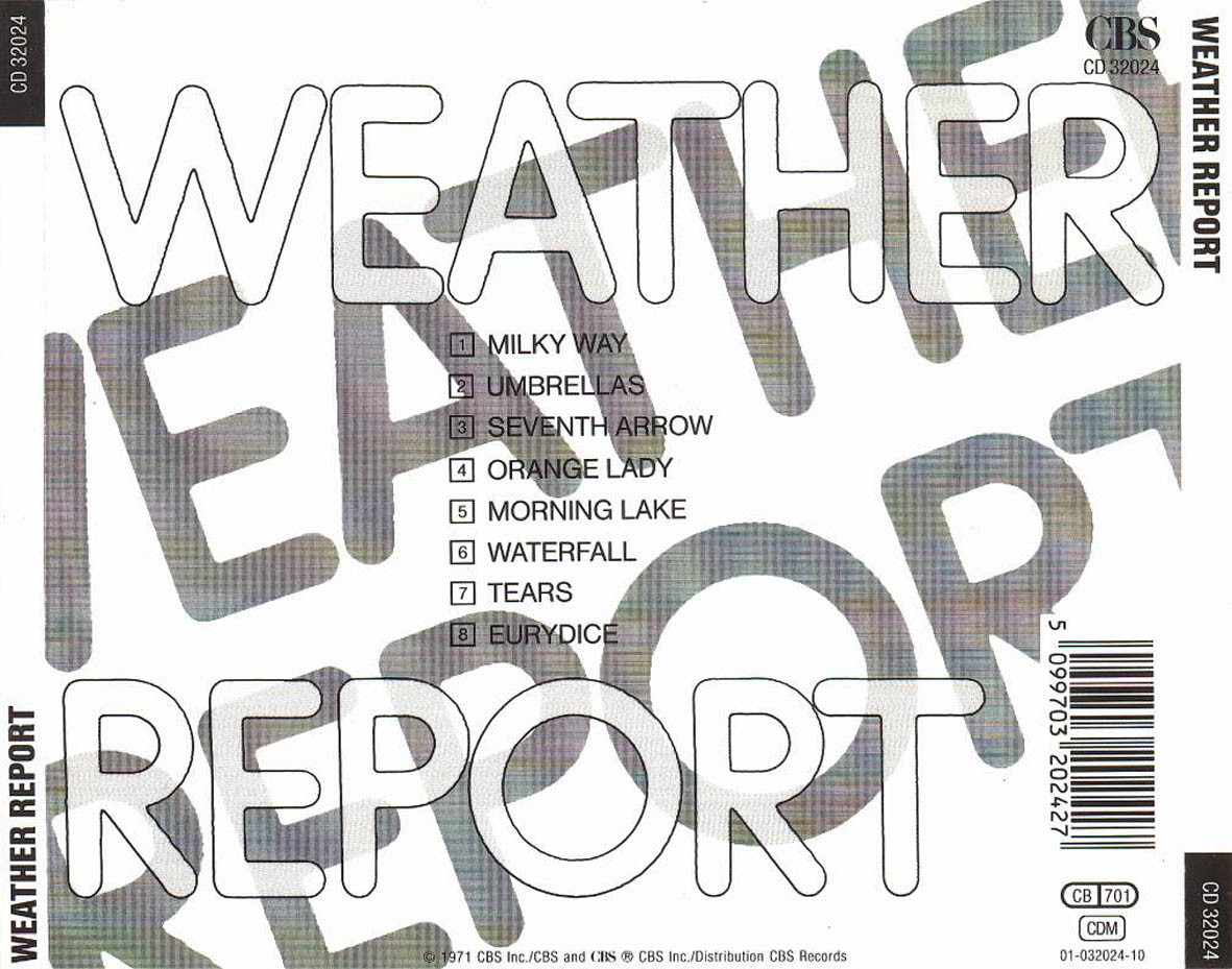 Cartula Trasera de Weather Report - Weather Report