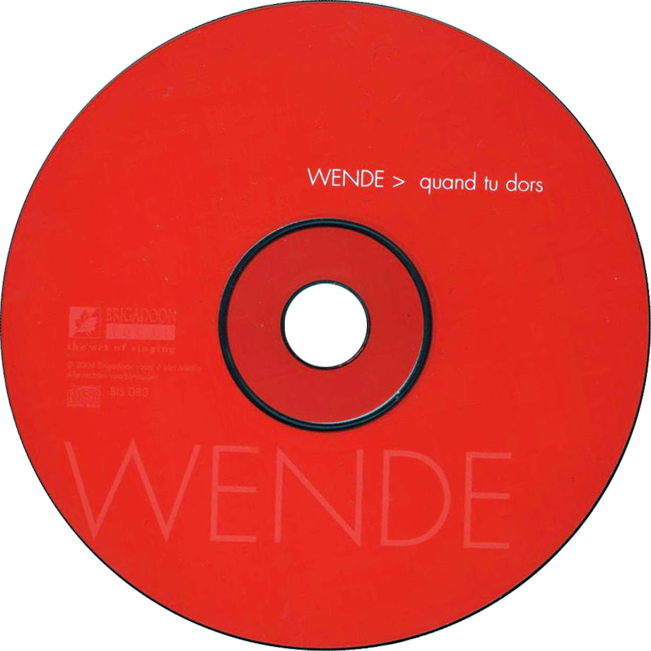 Cartula Cd de Wende - Quand Tu Dors