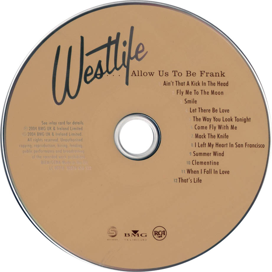 Cartula Cd de Westlife - Allow Us To Be Frank