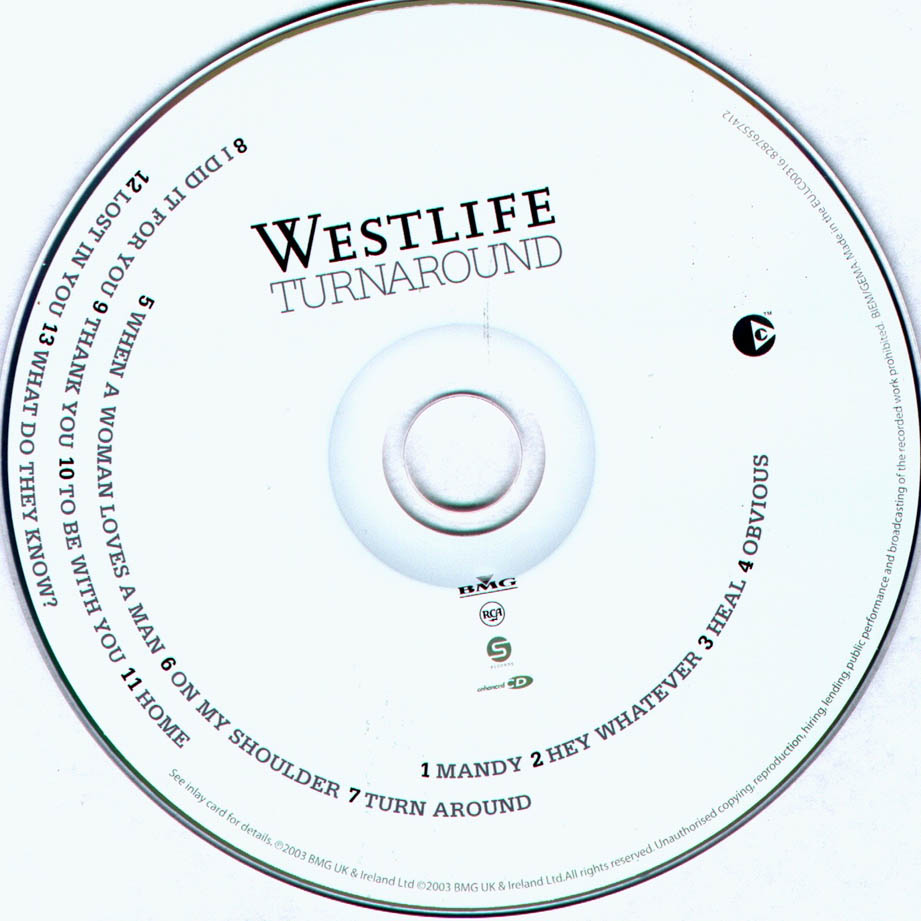 Cartula Cd de Westlife - Turnaround