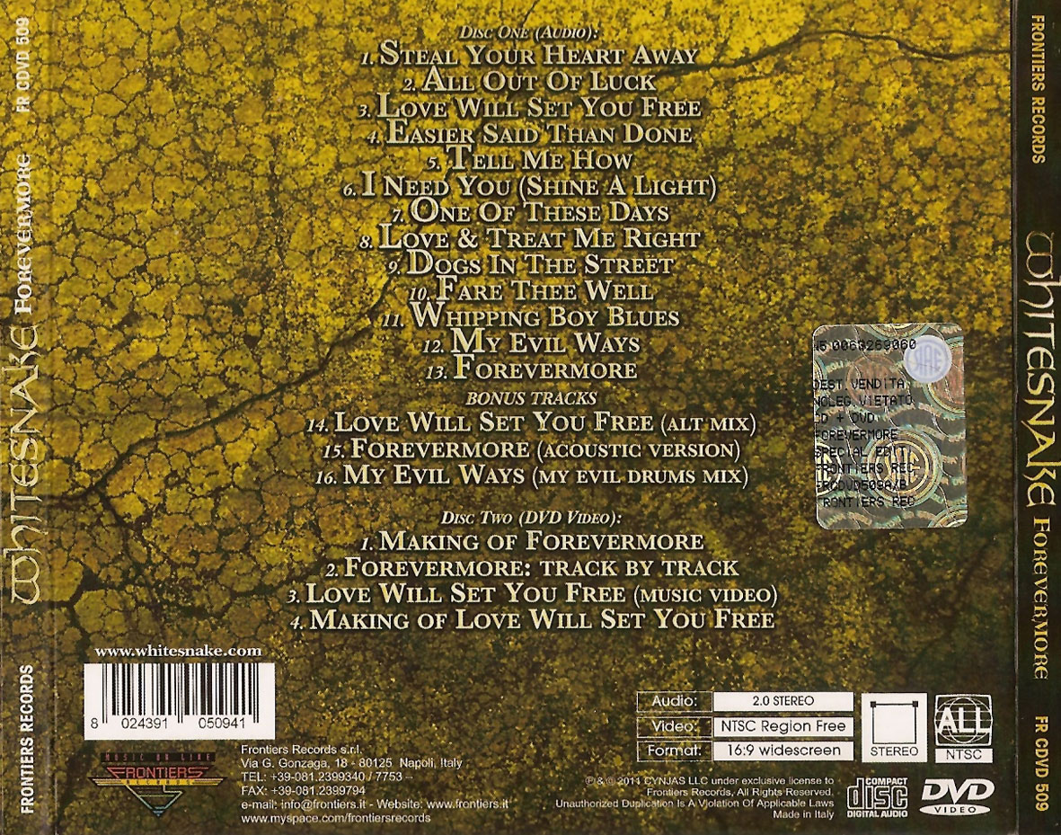 Cartula Trasera de Whitesnake - Forevermore (Deluxe Edition)