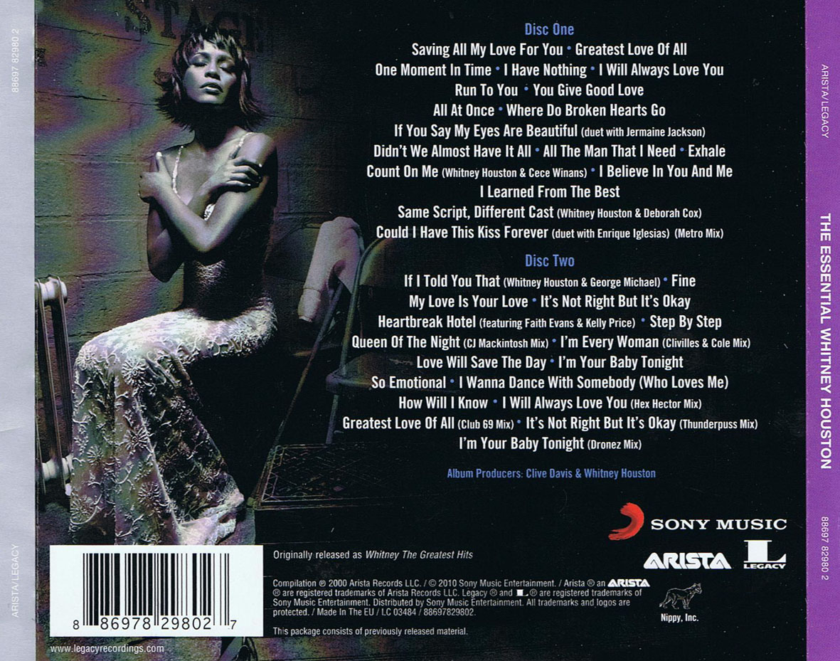 Cartula Trasera de Whitney Houston - The Essential