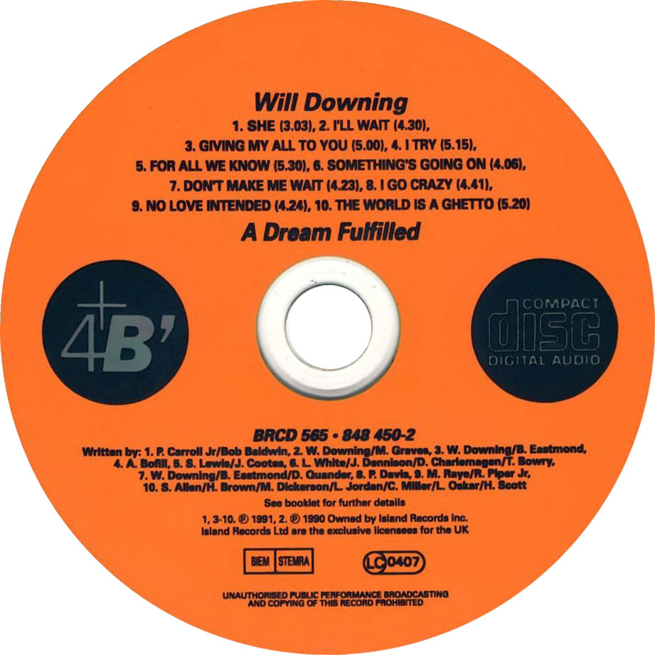 Car Tula Cd De Will Downing A Dream Fulfilled Portada Car Tula Cd De Will Downing A Dream Fulfilled Portada