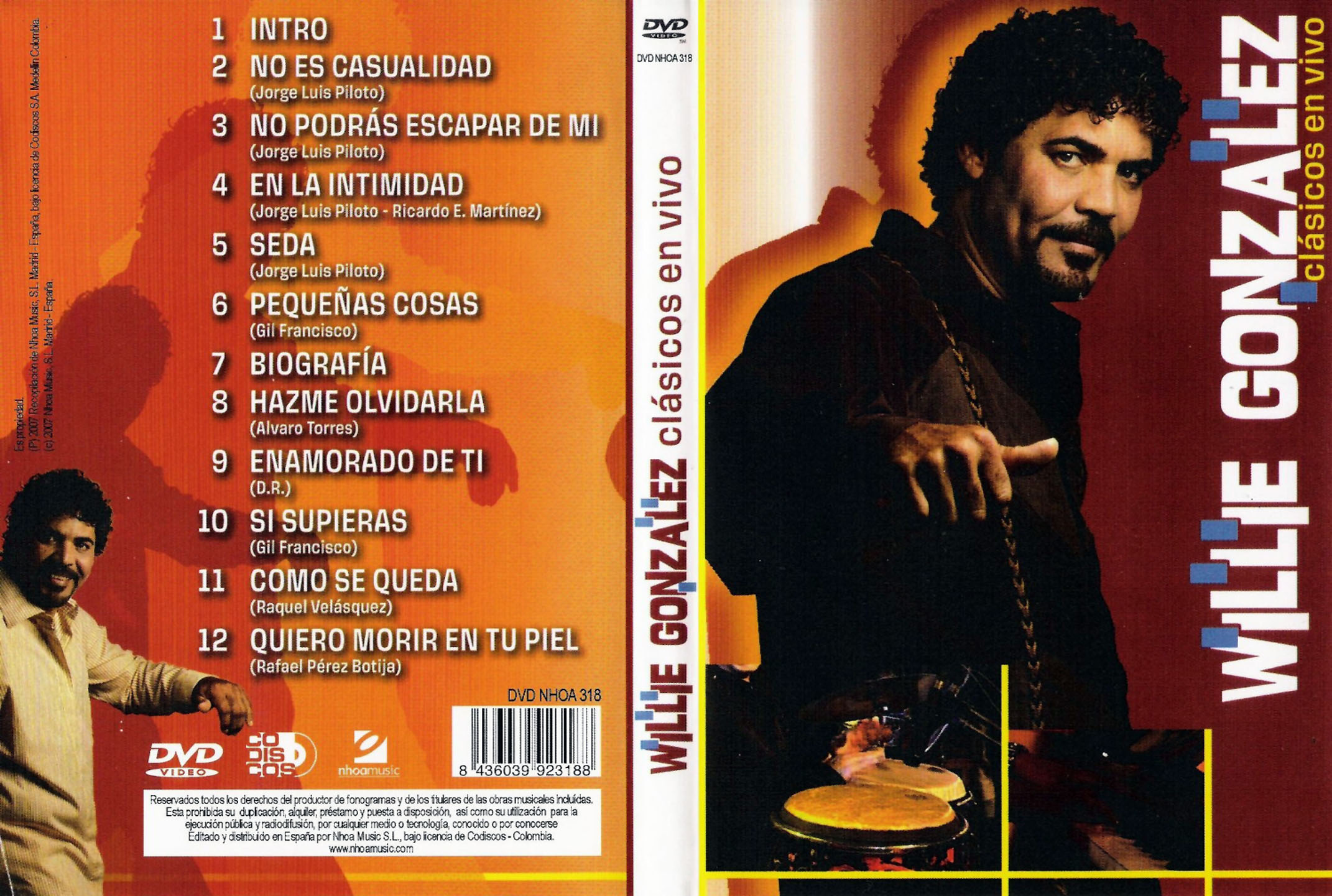 Cartula Caratula de Willie Gonzalez - Clasicos En Vivo (Dvd)