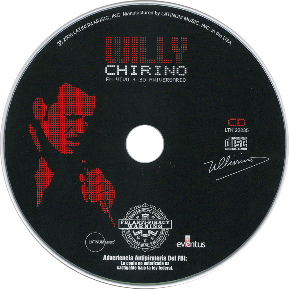 Cartula Cd de Willy Chirino - En Vivo: 35 Aniversario