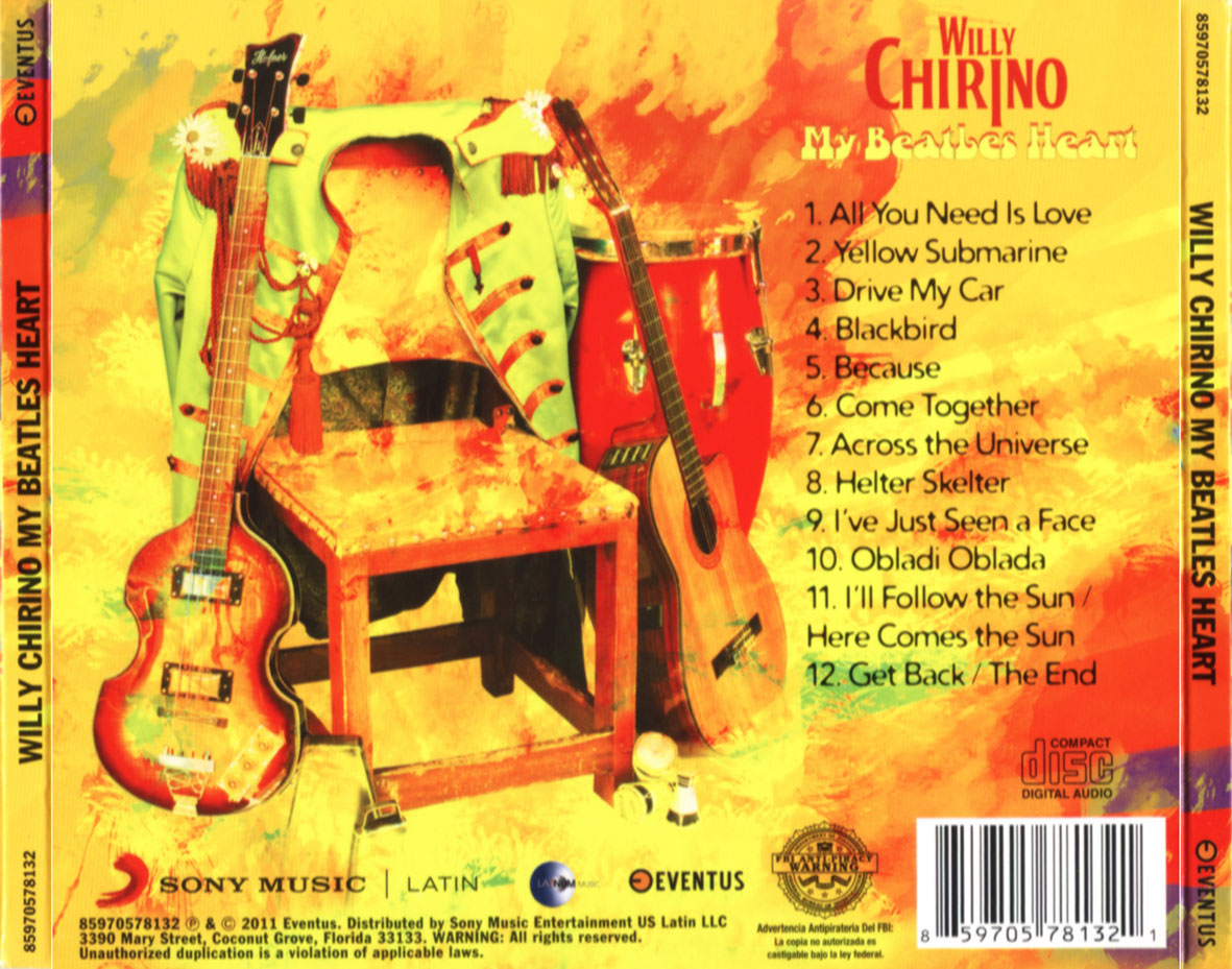 Cartula Trasera de Willy Chirino - My Beatles Heart