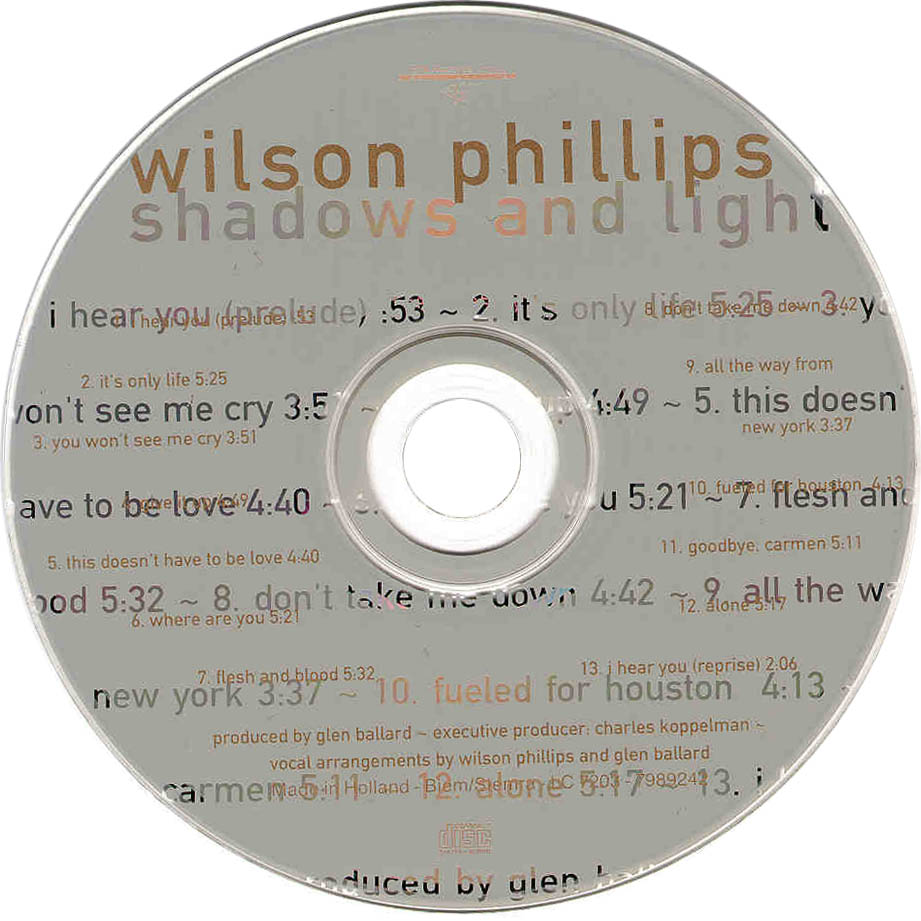 Cartula Cd de Wilson Phillips - Shadows And Light