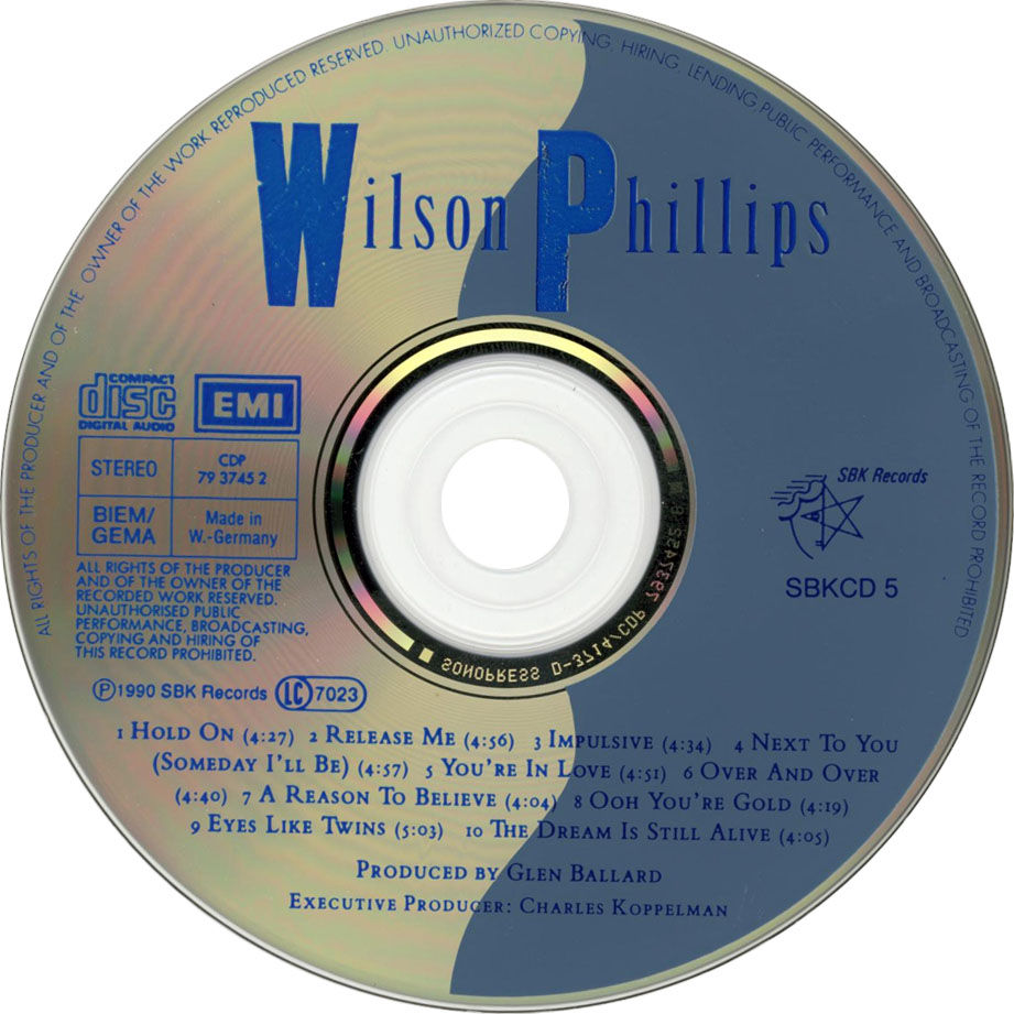Cartula Cd de Wilson Phillips - Wilson Phillips