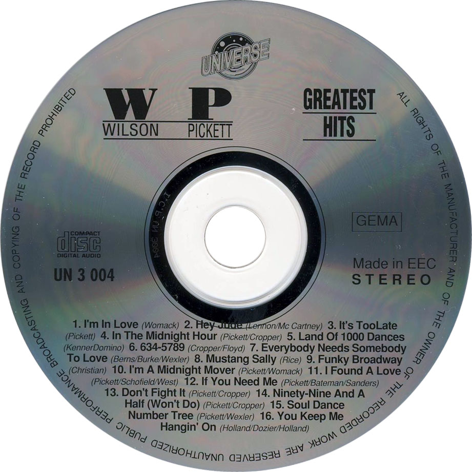 Cartula Cd de Wilson Pickett - Greatest Hits