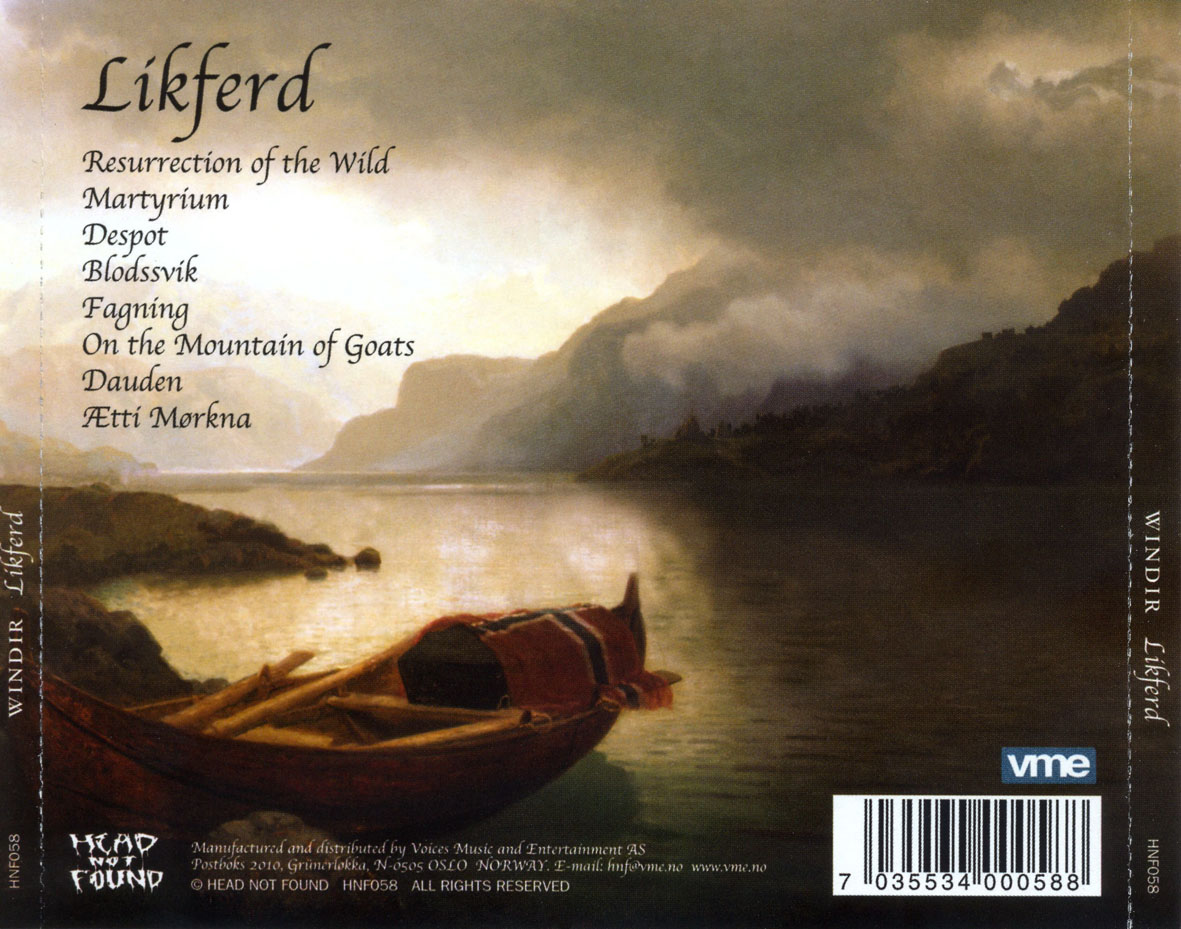 Cartula Trasera de Windir - Likferd