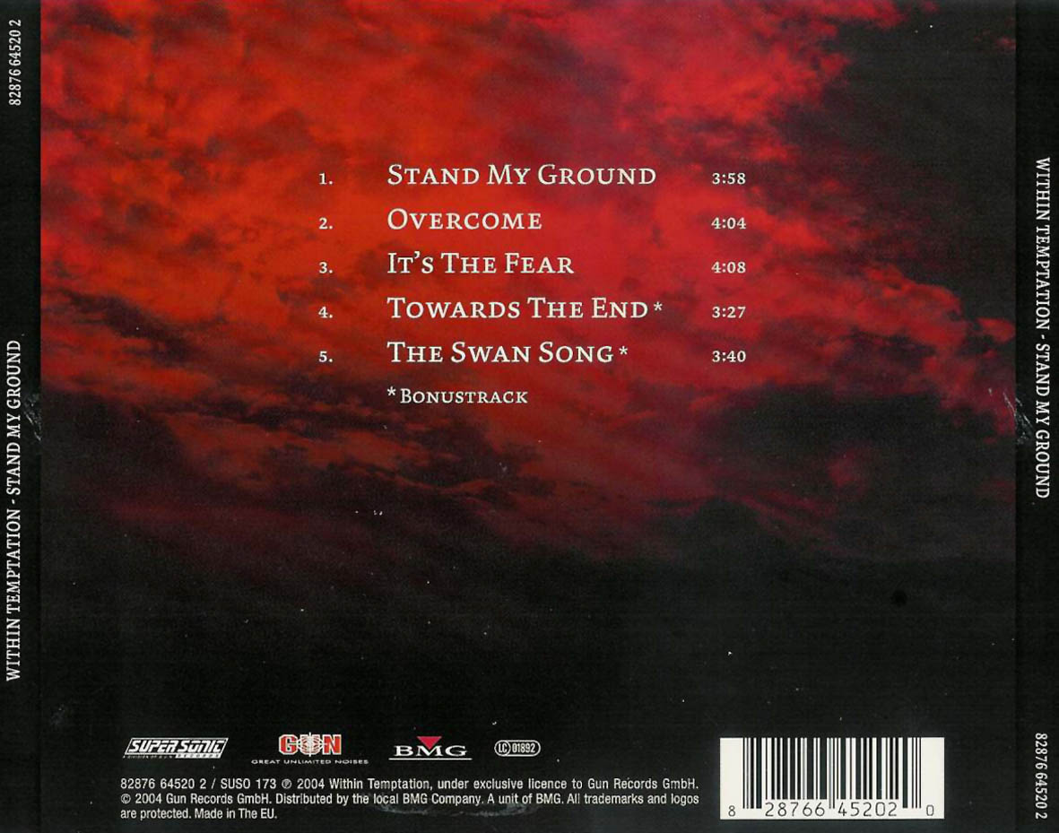 Cartula Trasera de Within Temptation - Stand My Ground (Limited Edition Ep)