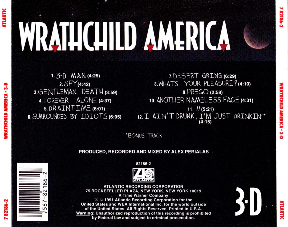 Cartula Trasera de Wrathchild America - 3d