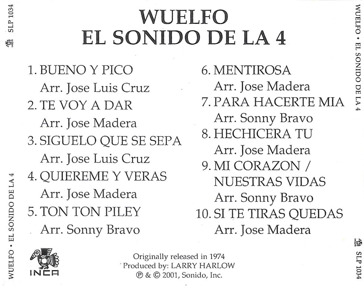 Cartula Trasera de Wuelfo - El Sonido De La 4