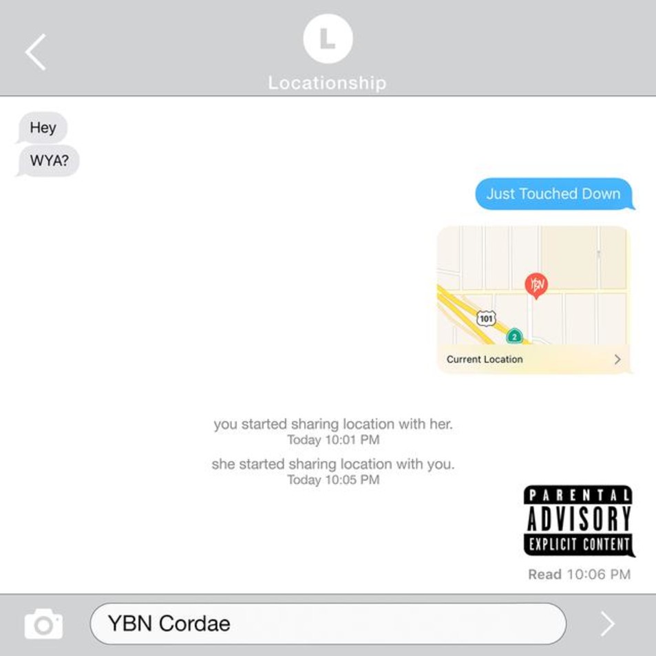 Cartula Frontal de Ybn Cordae - Locationships (Cd Single)