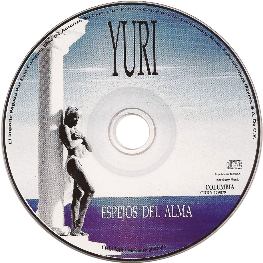 Cartula Cd de Yuri - Espejos Del Alma