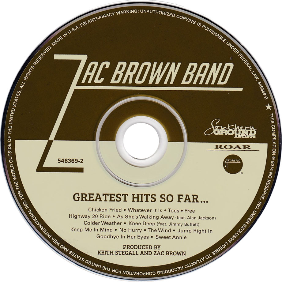 Cartula Cd de Zac Brown Band - Greatest Hits So Far...