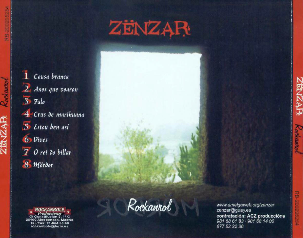 Cartula Trasera de Znzar - Rockanrol