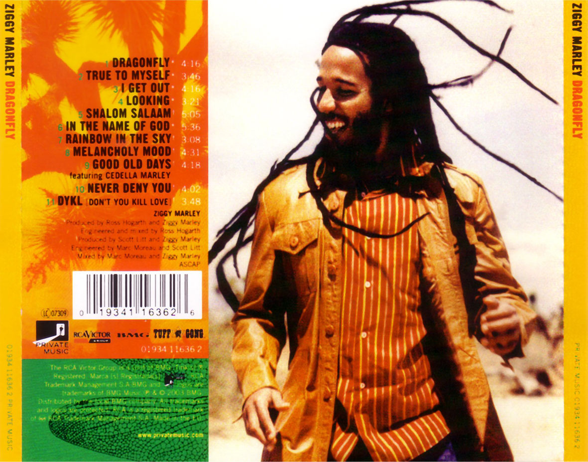 Cartula Trasera de Ziggy Marley & The Melody Makers - Dragonfly