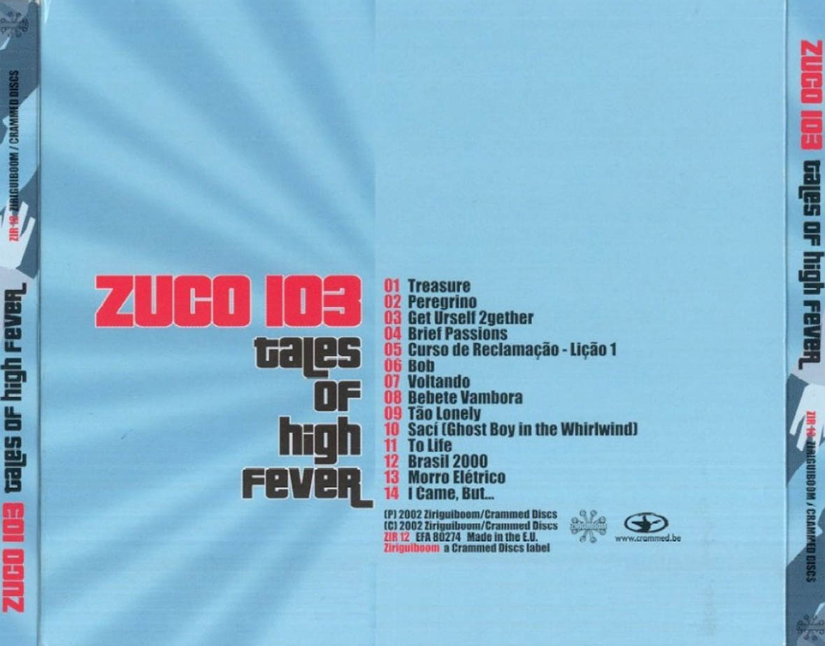 Cartula Trasera de Zuco 103 - Tales Of High Fever