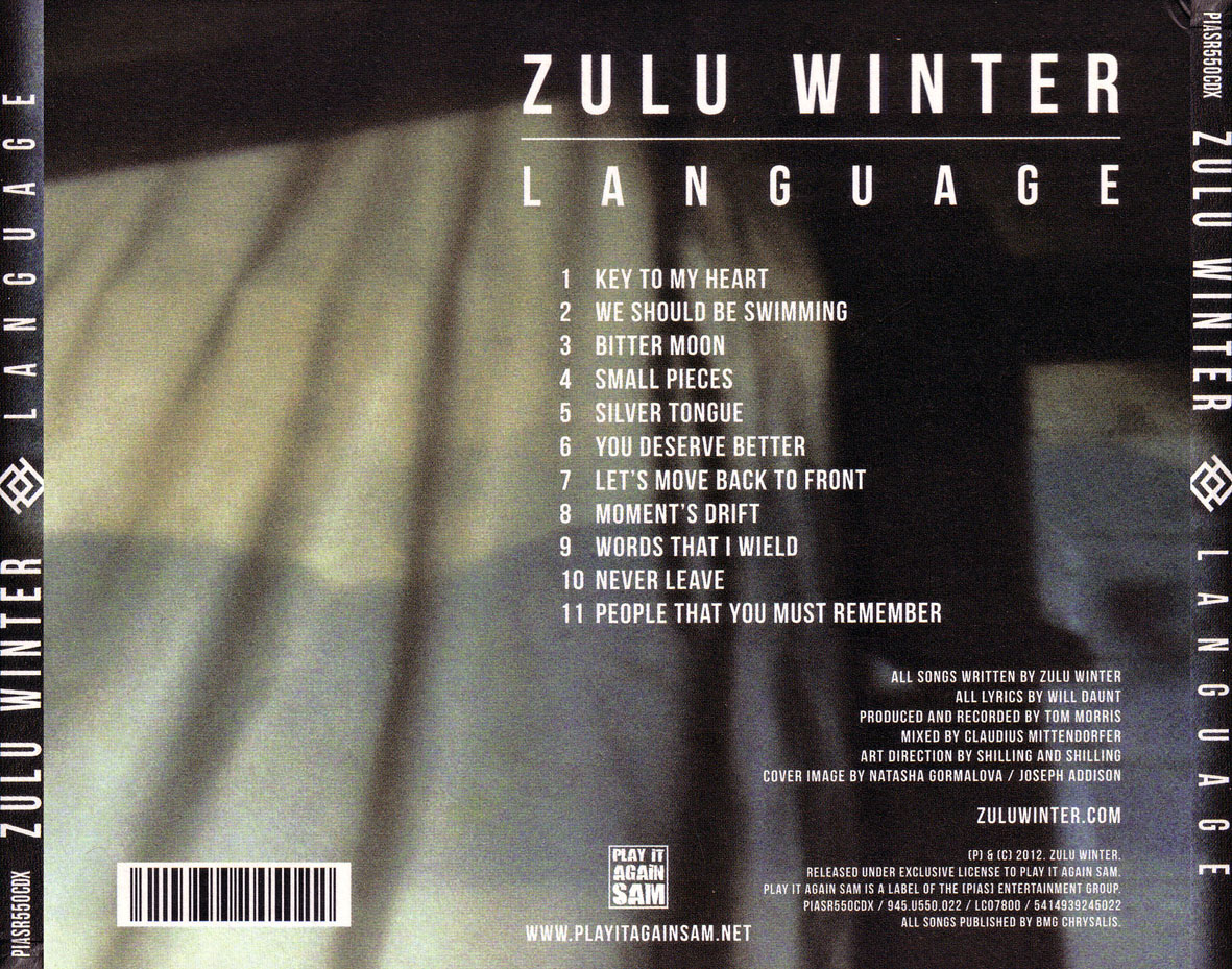 Cartula Trasera de Zulu Winter - Language