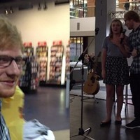 Ed Sheeran salta a cantar con una fan en un centro comercial