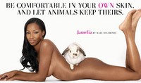 Jamelia posa desnuda por los animales